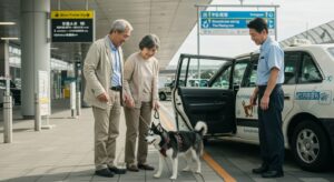 ペット用タクシーで犬と旅行