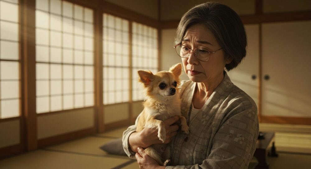 食べない老犬を心配する飼主